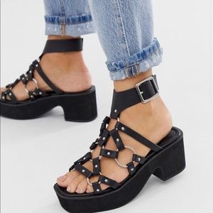 ASOS DESIGN Hooper ring detail heeled sandals